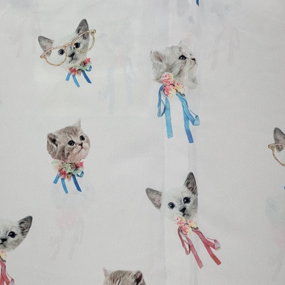 ASOS Vintage Retro Long Sleeve Button Down Kitten Blouse - 6 - Picture 8 of 9